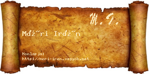 Móri Irén névjegykártya